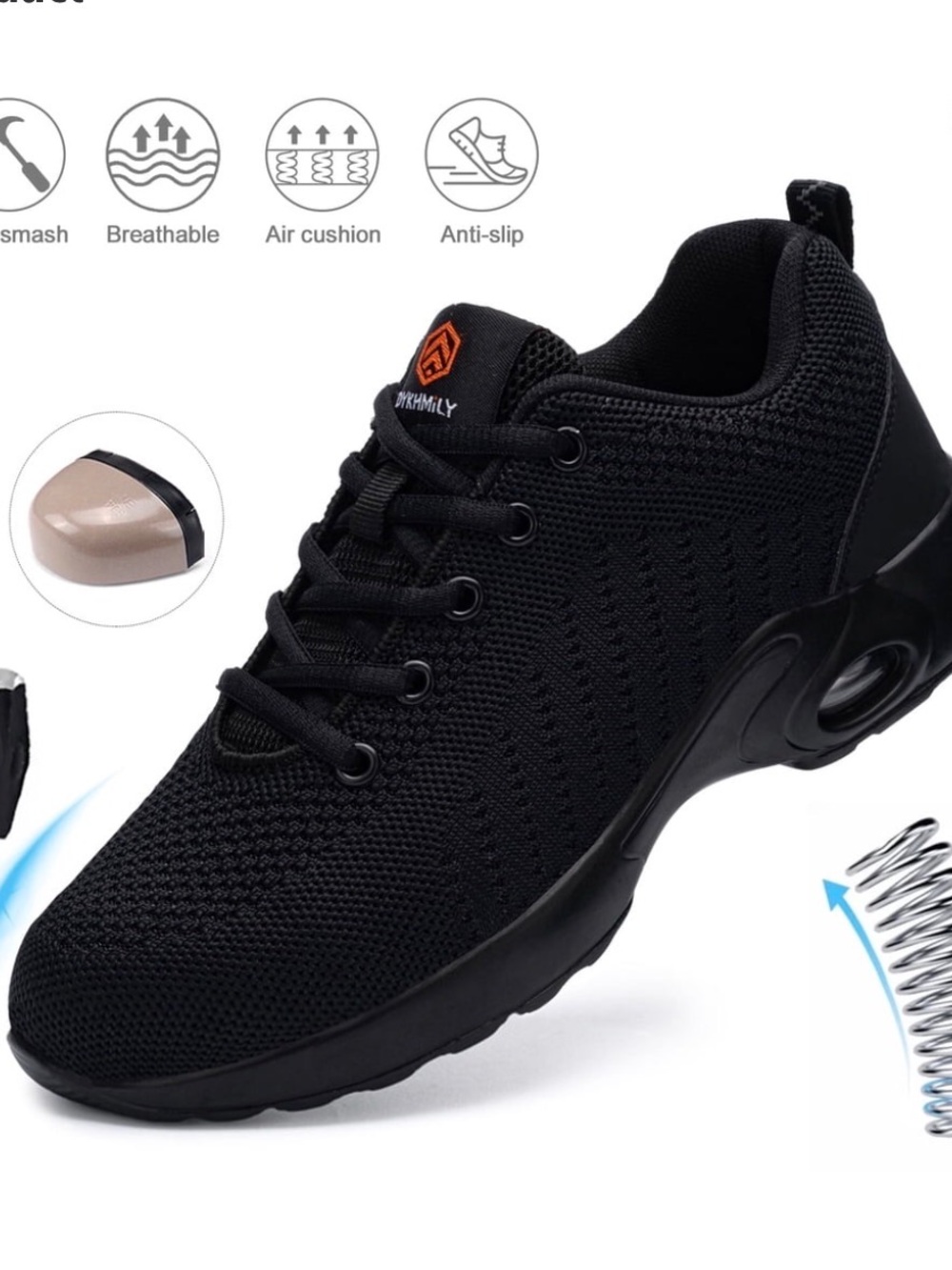 WOMENS DYKHMILY STEEL TOE SAFETY SHOES Sneakers - Breathable  SIZE 8.5M NEW